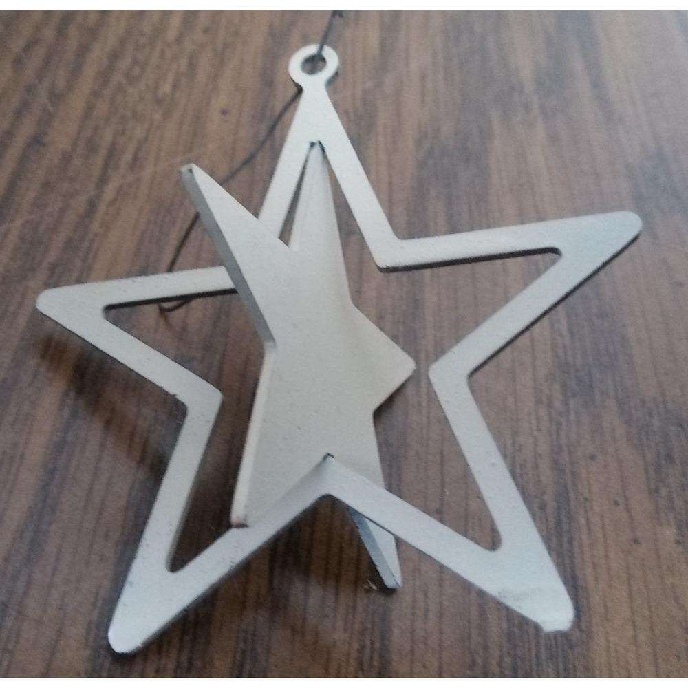 White Metal 3D Star Ornament